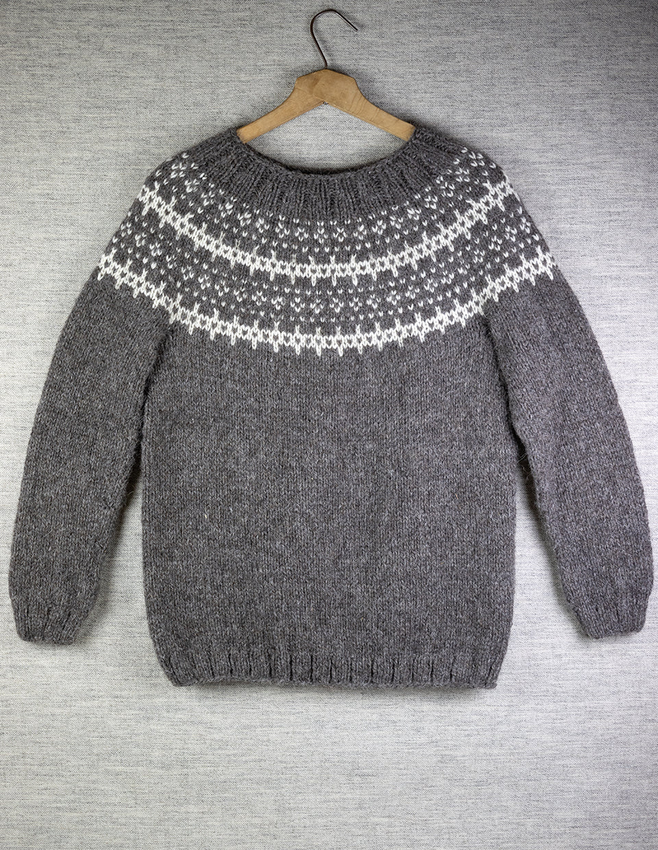 Salty Grain in Full storm, hand knitted sweater