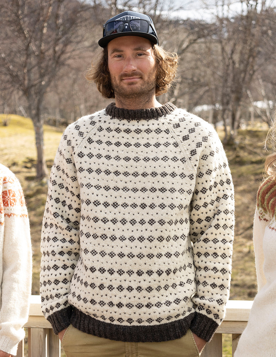 Islander sweater with diamonds, knitting kit - Main Image