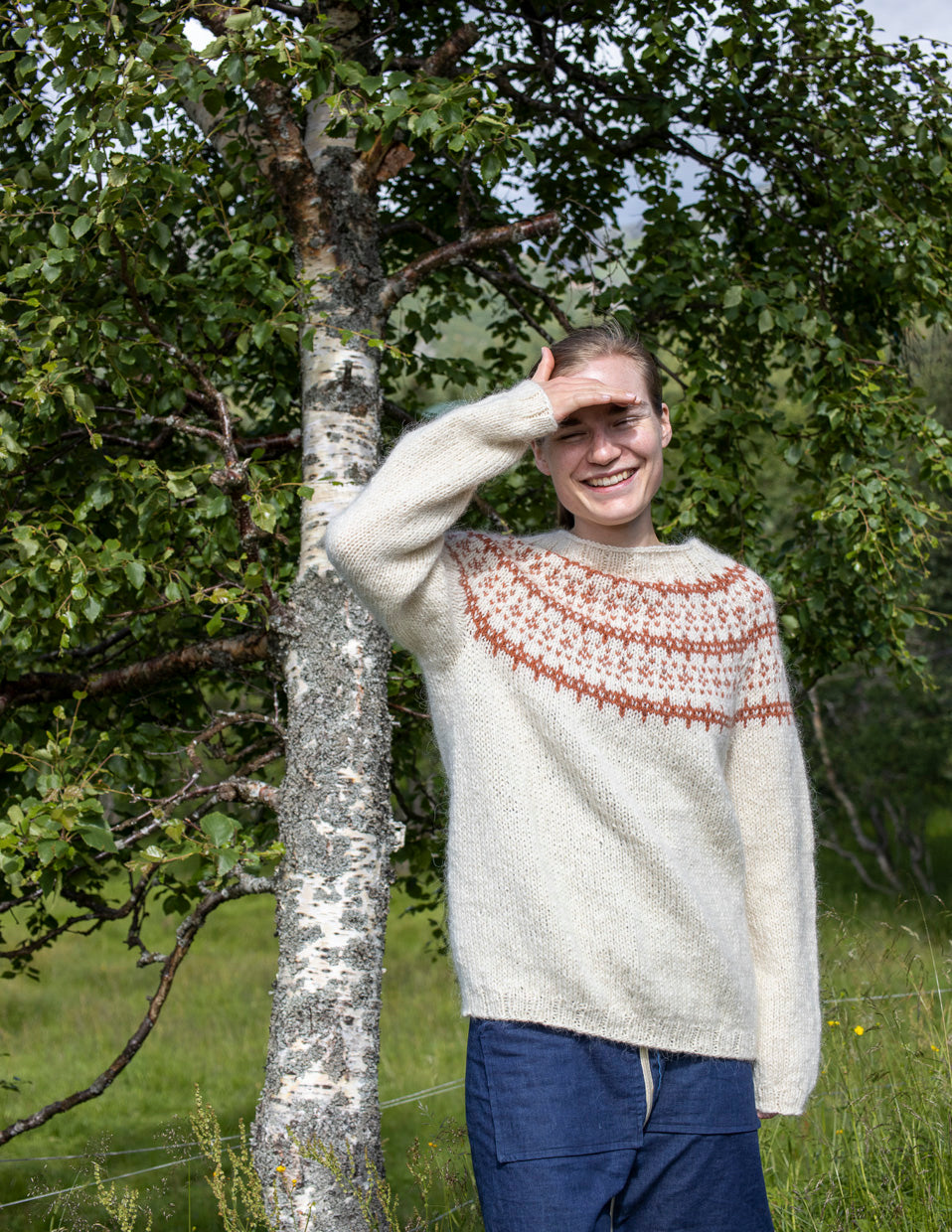 SALTY GRAINS sweater knitting kit in SAND