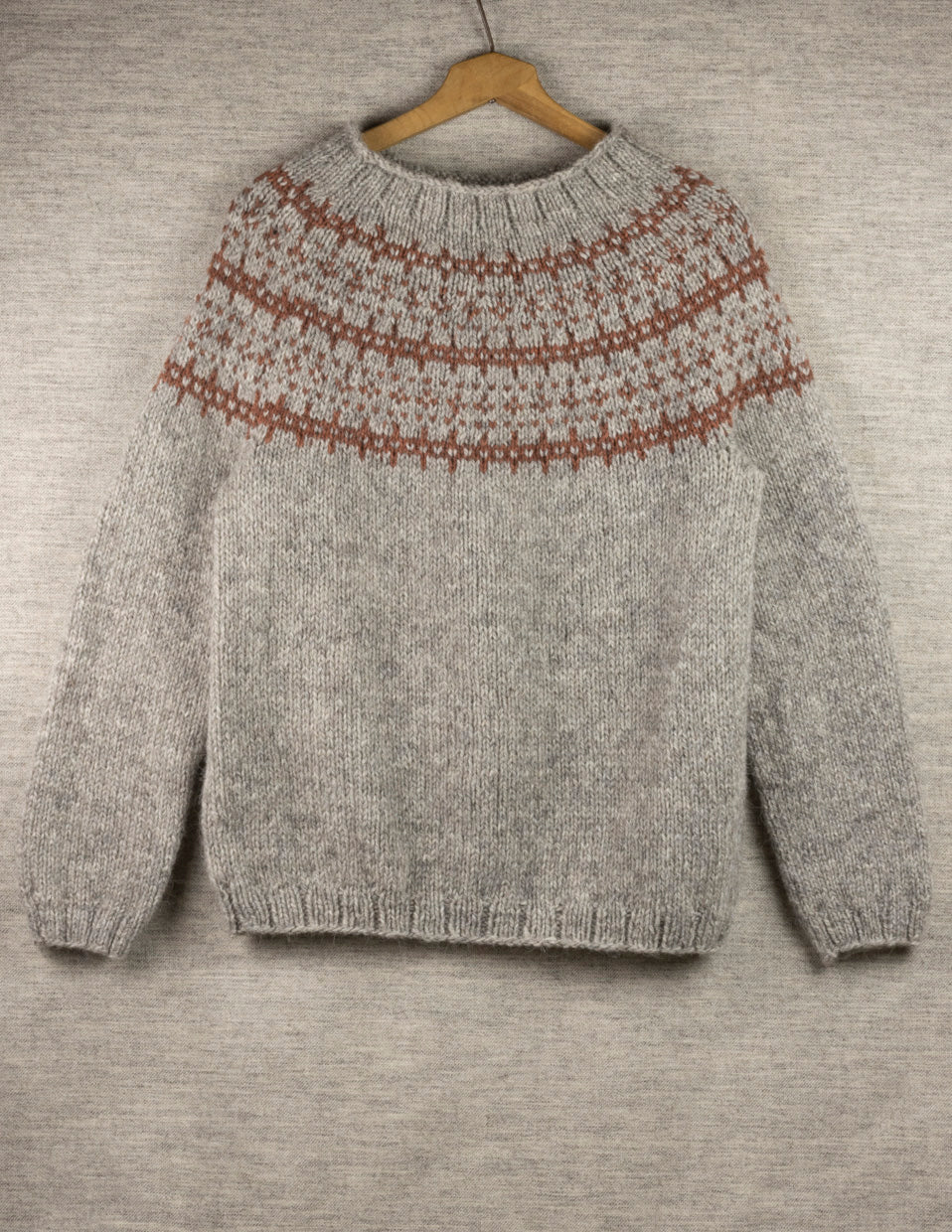 Salty Grains sweater knitting kit in STORM