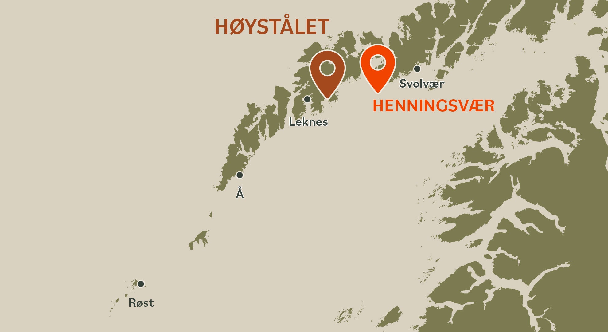 Kart over Lofoten Wools utsalgssteder