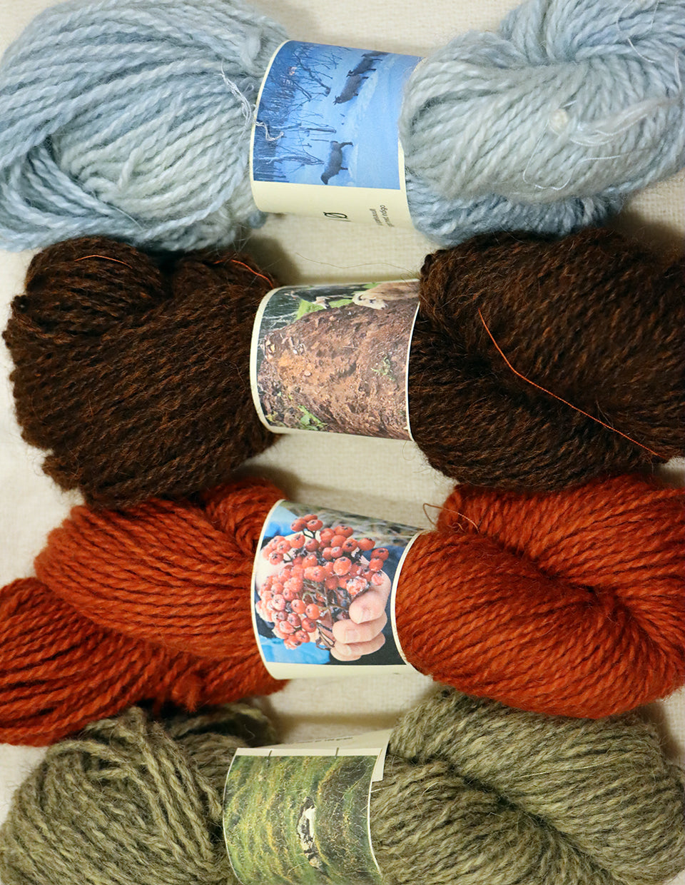 SNØ, plant-dyed yarn from white spælsau sheep